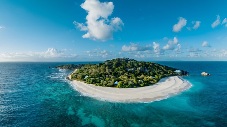 aerial view Cousine Island Seychelles