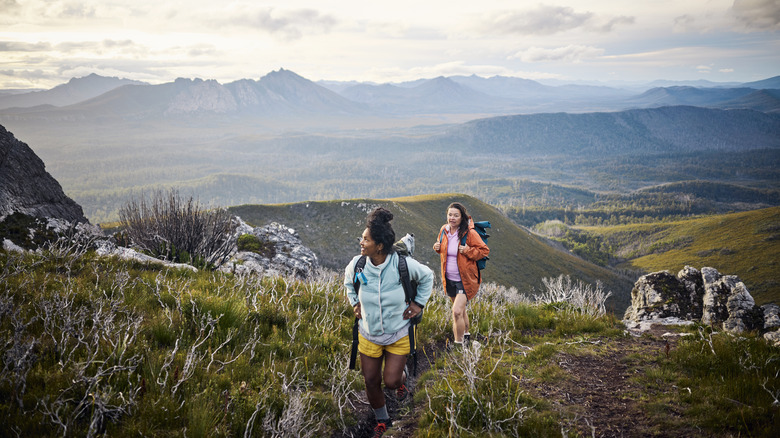 Two women hiking in Tasmania