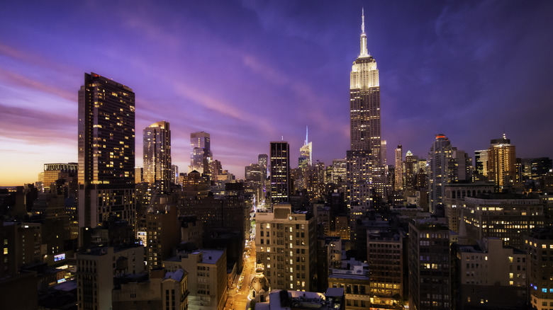 NYC skyline at nighttime