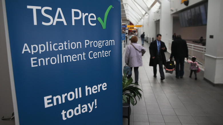 TSA PreCheck enrollment center sign