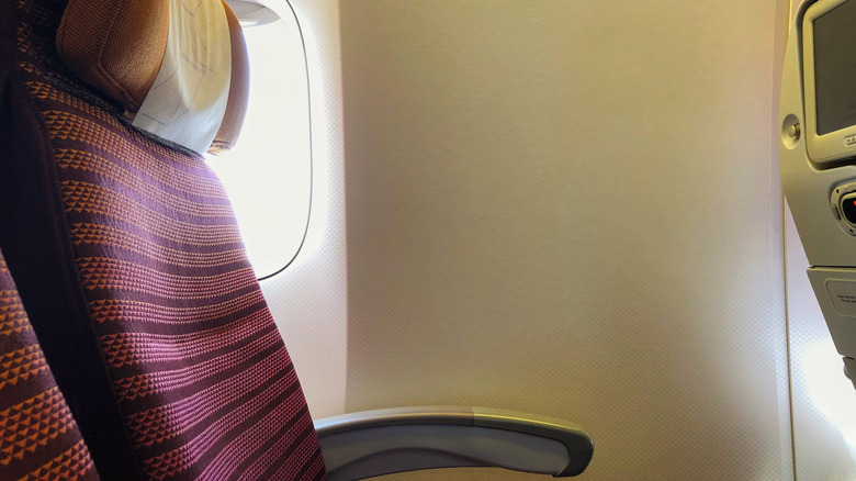windowless window seat on plane