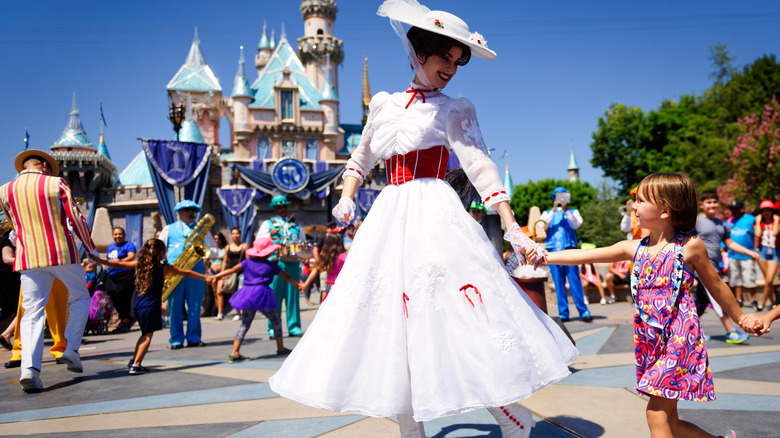 Mary Poppins and child at Disneyland