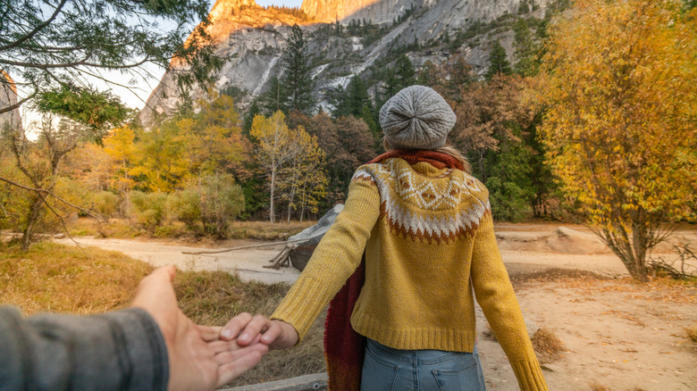 Holding hands in Yosemite