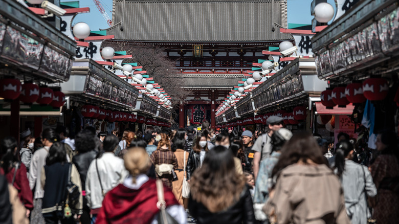 crowd in Asakusa, Japan
