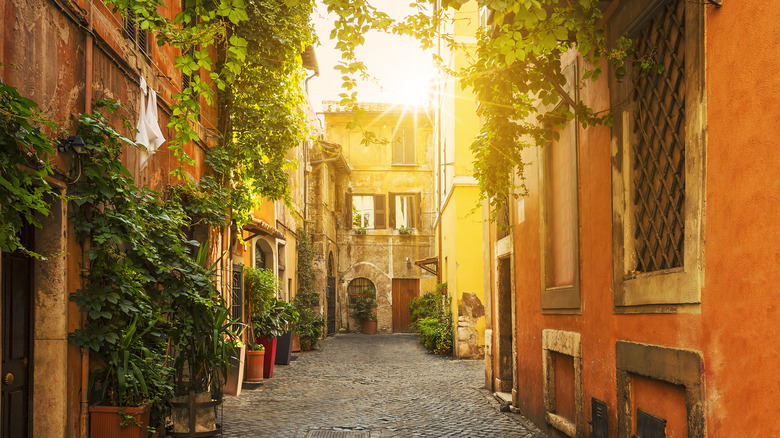 small street in Rome, Italy