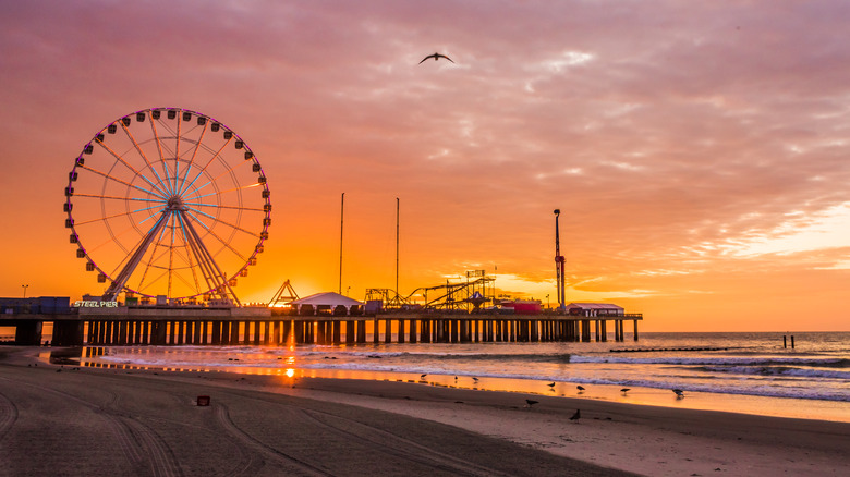 Atlantic City Beach sunset Ferris wheel