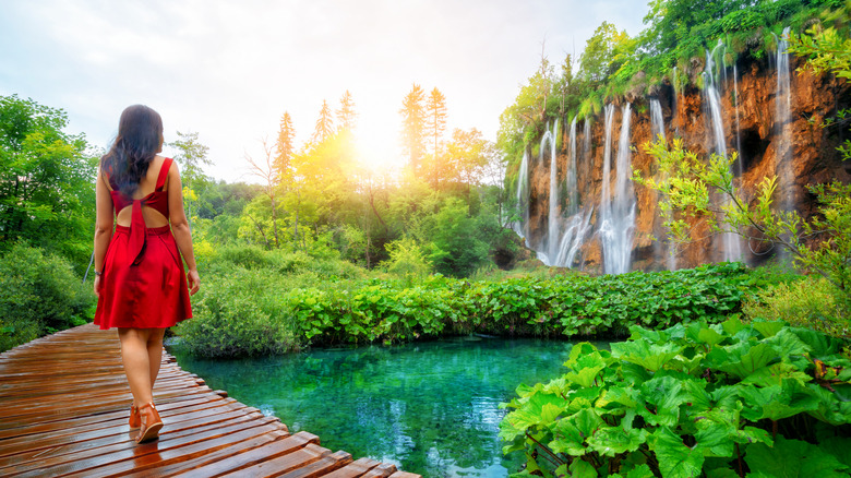Woman at Plitvice Lakes National Park